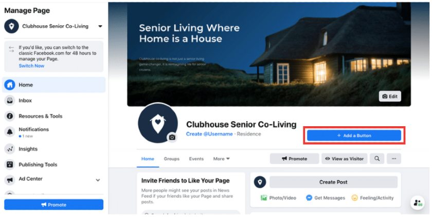 Add a Button to a Facebook Business Page