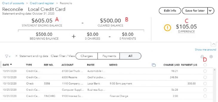 How To Reconcile Credit Card Accounts In Quickbooks Online 4214