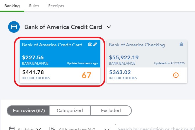can quickbooks pro download credit card transactions
