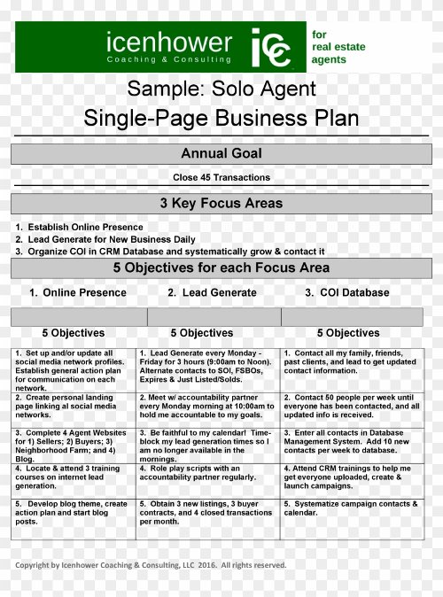 Single Page Business Plan example from pngfind.