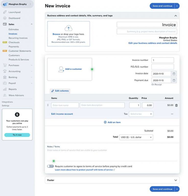 integrate wave invoices with wordpress