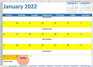 Thumbnail showing 2022 monthly calendar.