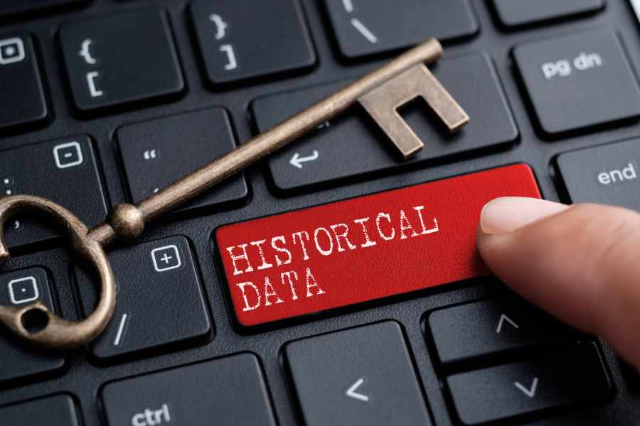 Showing a red historical data key.