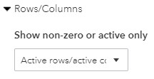 Row/Columns Options for the Aging Report