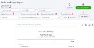 profit and loss statement in quickbooks