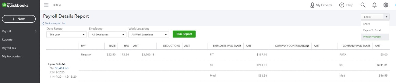 Sharing and selecting printer on QuickBooks.