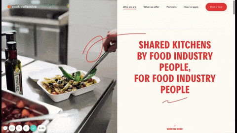 example of one page website by Cook Collective