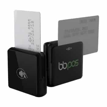 Authorize.Net BBPOS Chipper 2x reading credit cards.