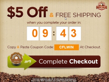 A retargeting coupon with a timer countdown.