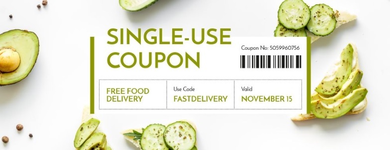 Example of single-use coupon with validity date