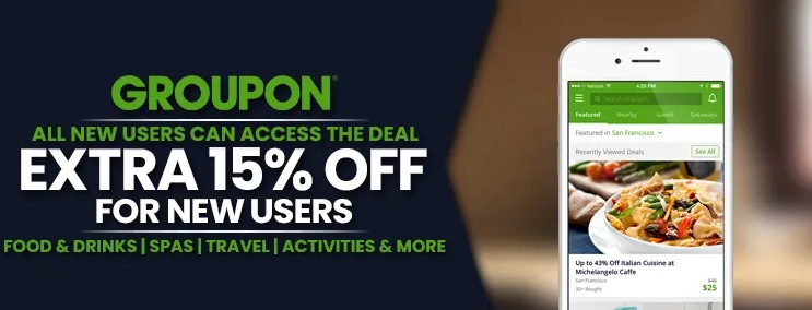 Groupon coupons to promote discounts for products and services.