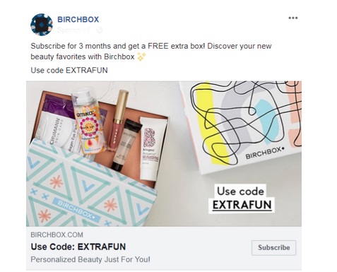 Social media coupons used to upsell items.