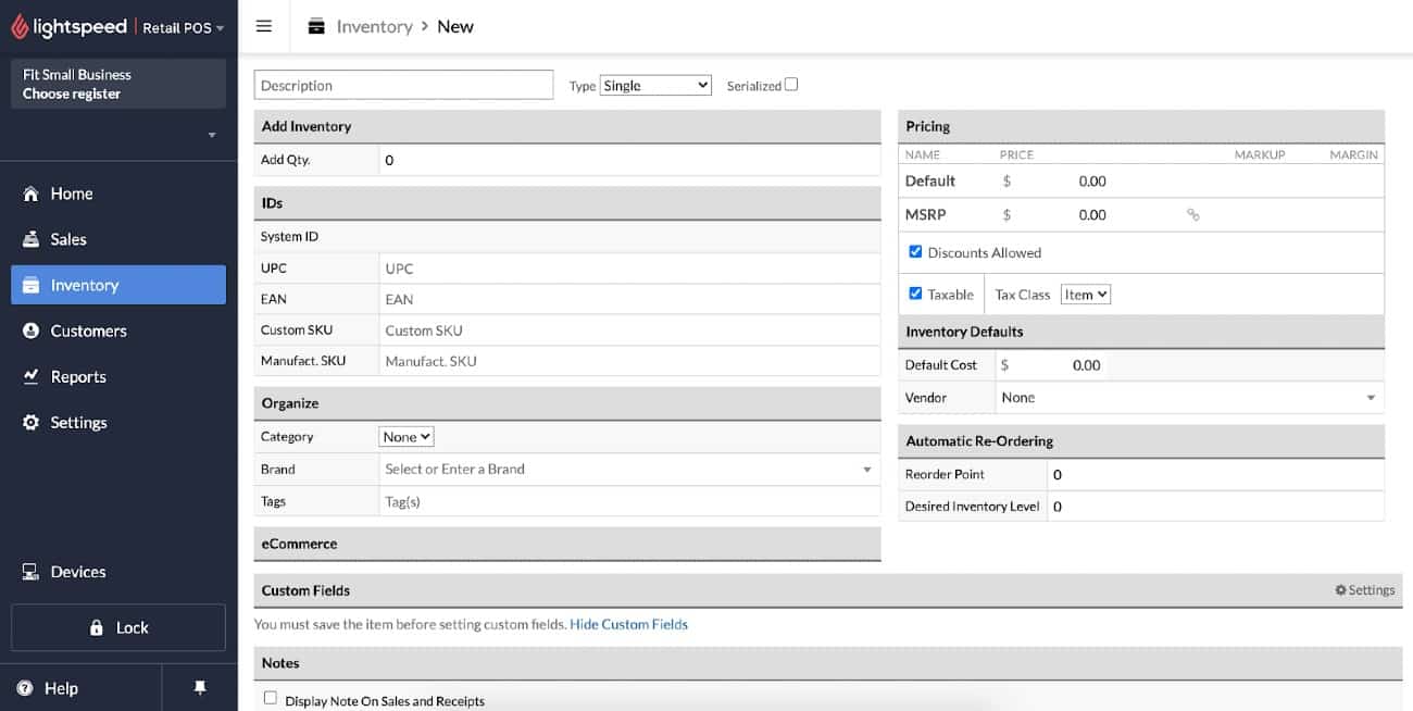 lightspeed onsite create suppplier