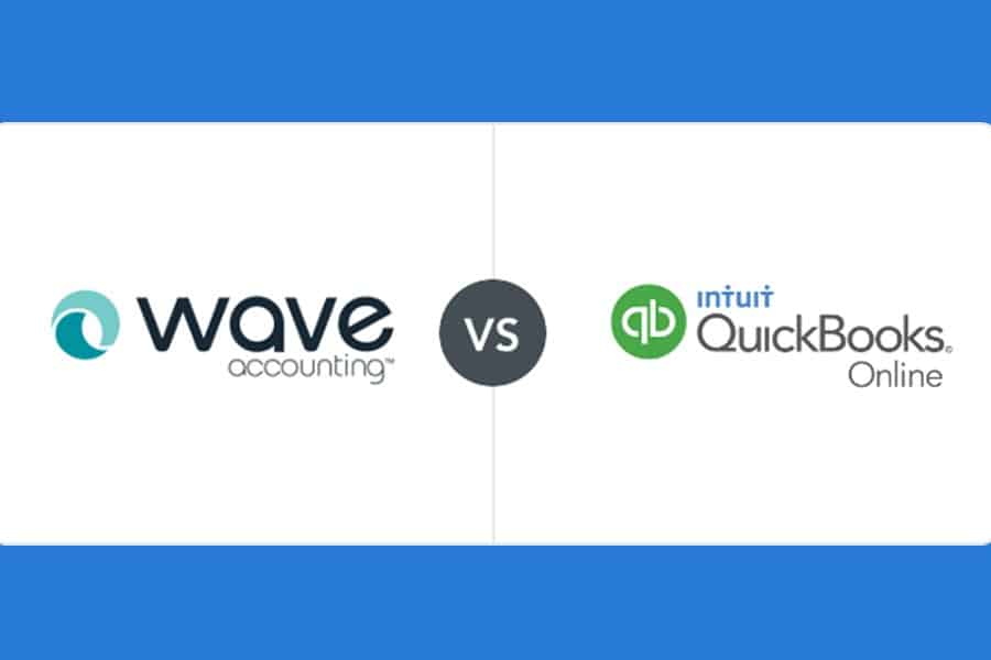 Wave vs QuickBooks Logo.