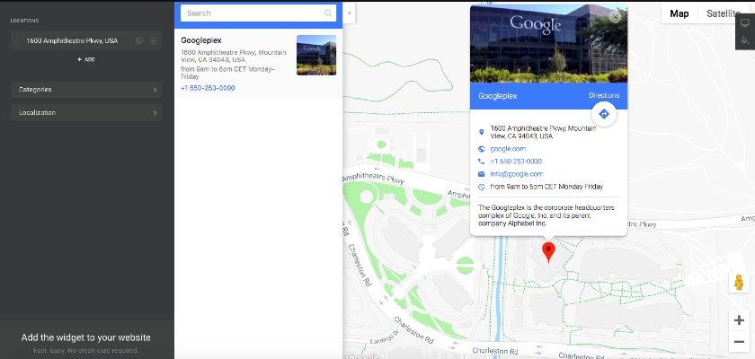 Google Maps interface