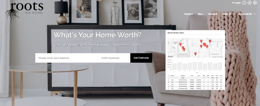 Roots real estate website