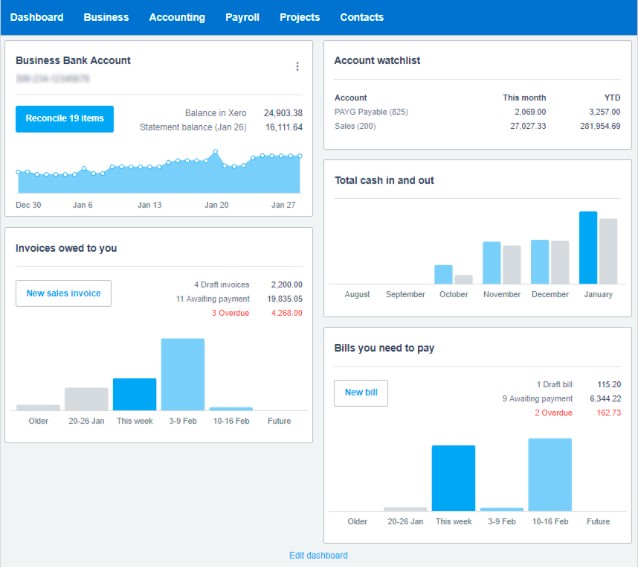 Xero Dashboard