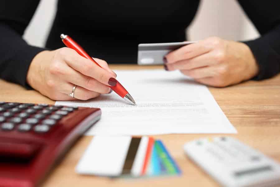 Woman is opening bank account.