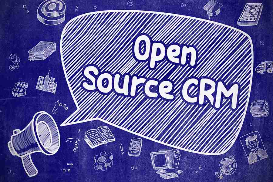 Open source CRM callout graphics.