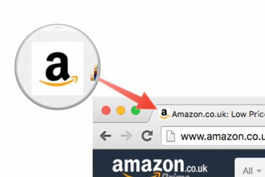 Amazon's favicon in the browser tab