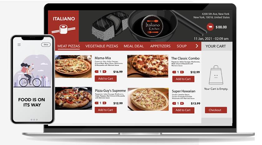 Screenshot of Restolabs online ordering app dashboard