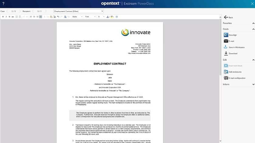 SAP SuccessFactors employee documents sample.