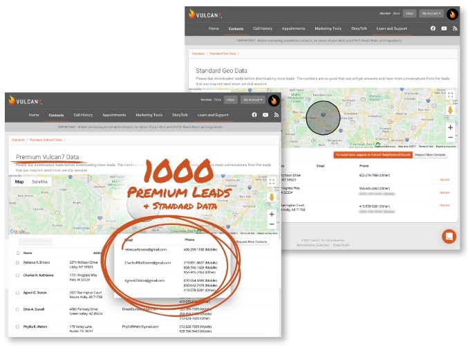 An example of Vulcan7 circle prospecting software