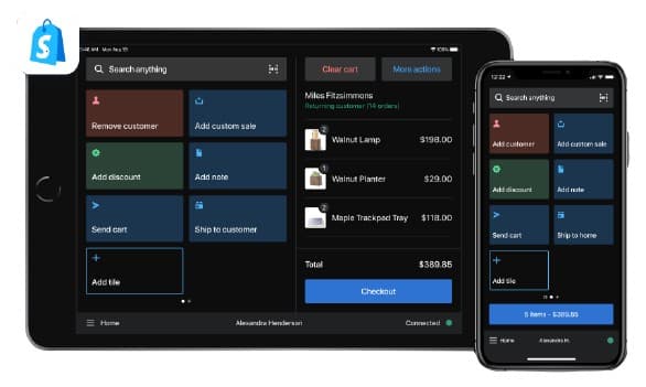 Screenshot of Shopify Checkout on Tablet and Mobile