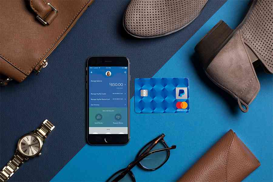 Mobile phone with credit card and other accessories.