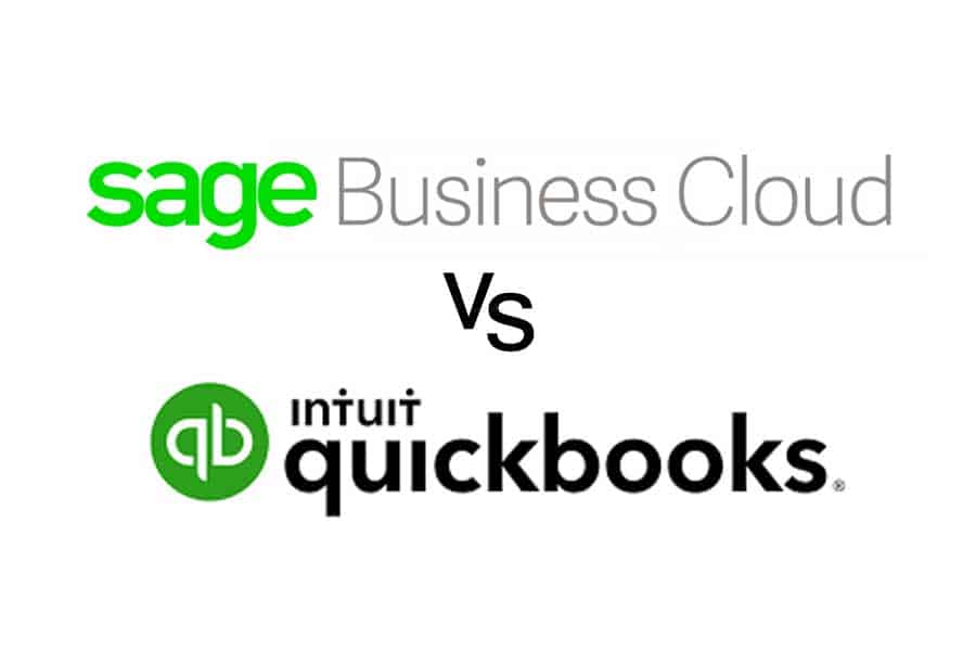 Sage business cloud vs Quickbooks online logo.