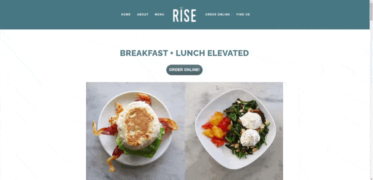 Rise Connecticut-based cafe website