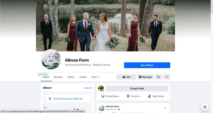 example facebook profile page