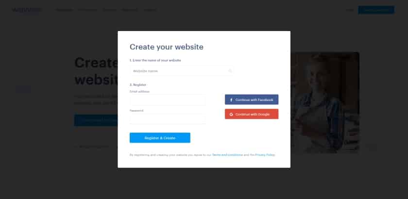 Create your website in Webnode