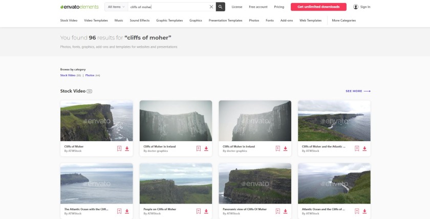 search result on cliffs of moher photos