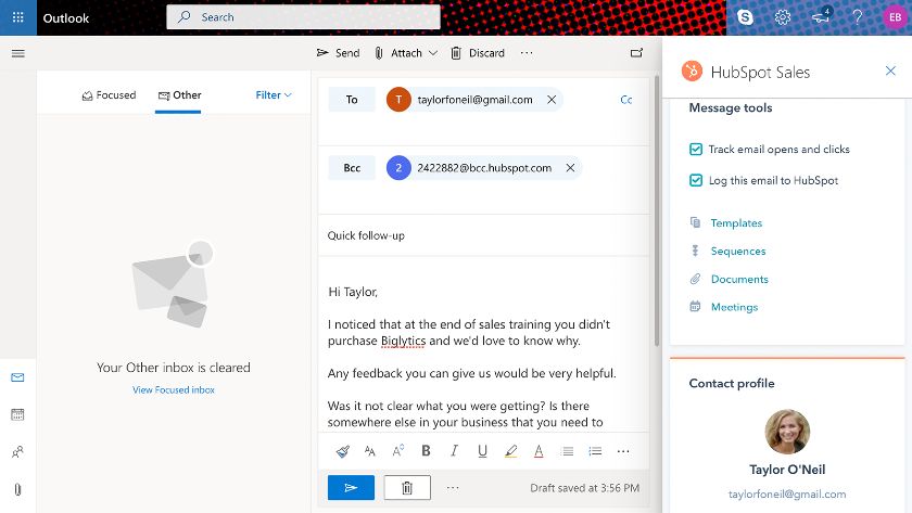 microsoft to do integration with outlook desktop
