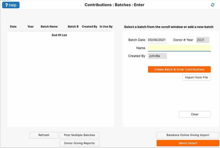 Screenshot of IconCMO Entering Contributions