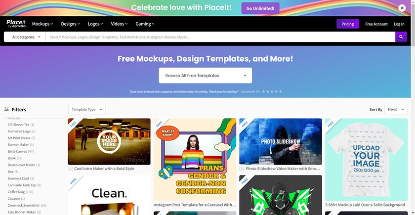 Placeit has a wide range of templates for any business type.