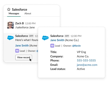 Slack and Salesforce integration