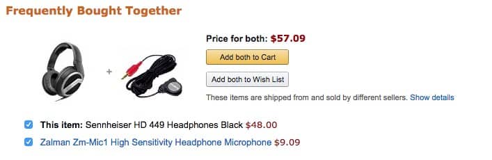 Screenshot of Frequently Bought Together