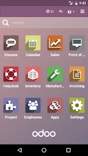 Screenshot of Odoo Mobile App