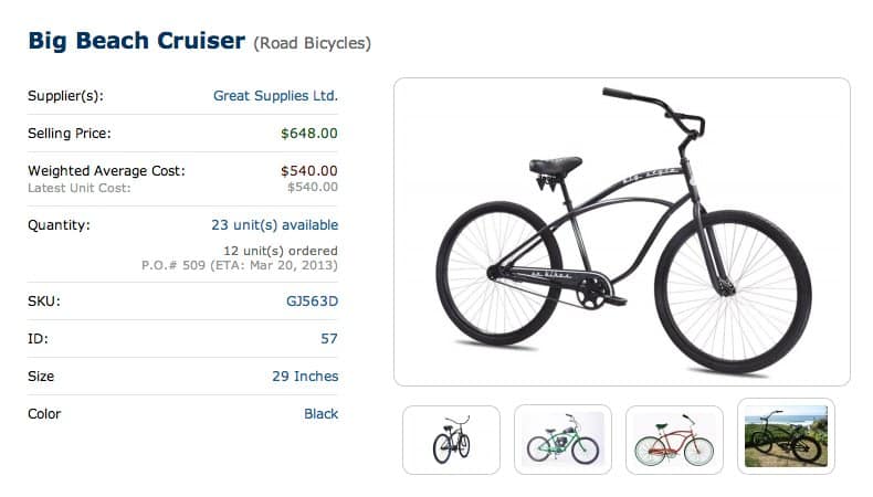 Screenshot of SalesBinder Free Inventory