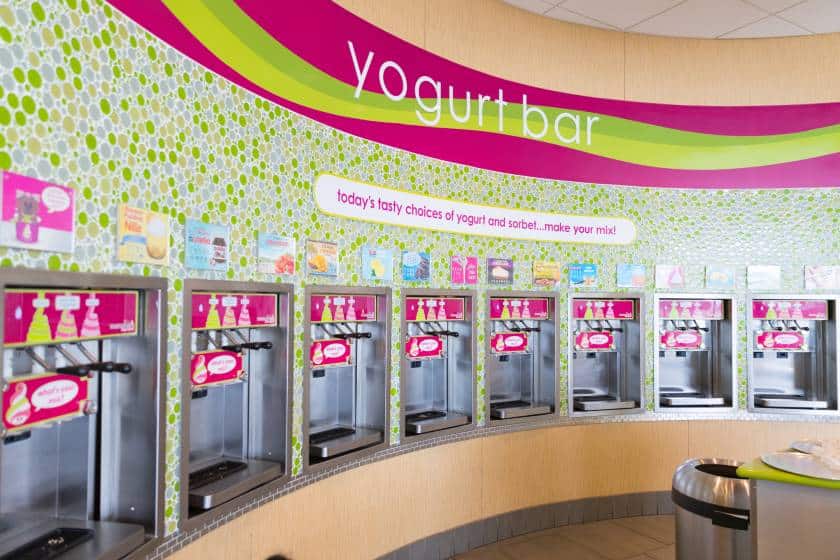 Showing a yogurt bar.