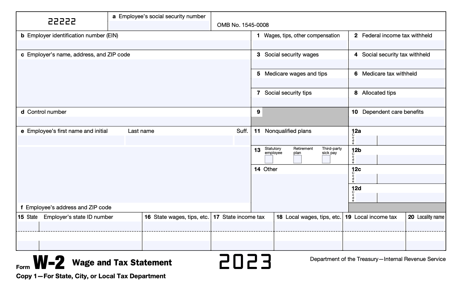 Form W 2 2023 Printable Forms Free Online