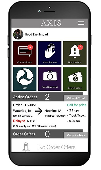 Axis TMS mobile app.