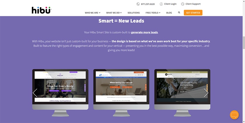 Hibu custom-built smart website.