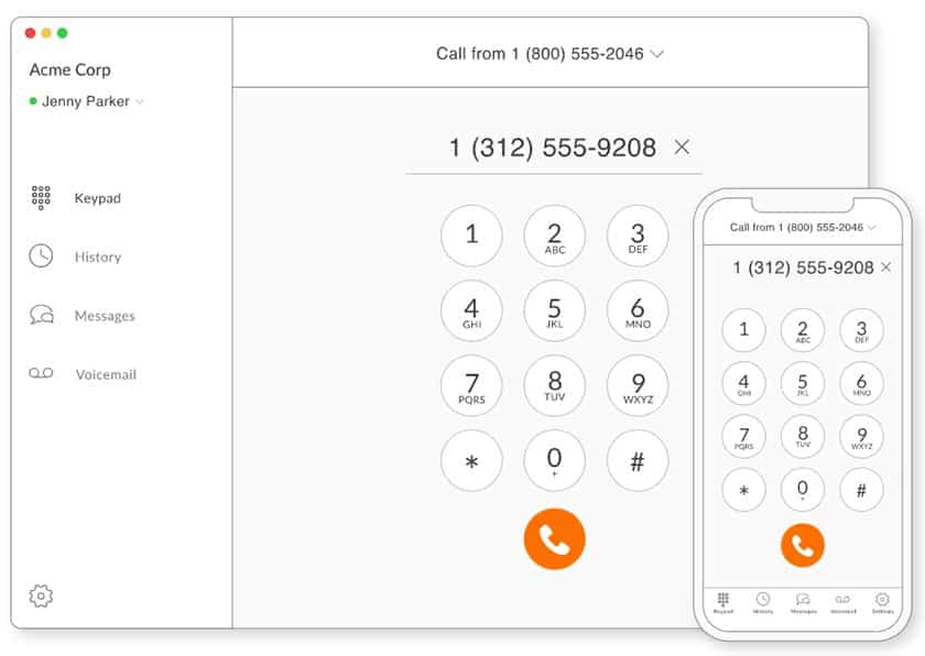 Screenshot of Talkroute call sample