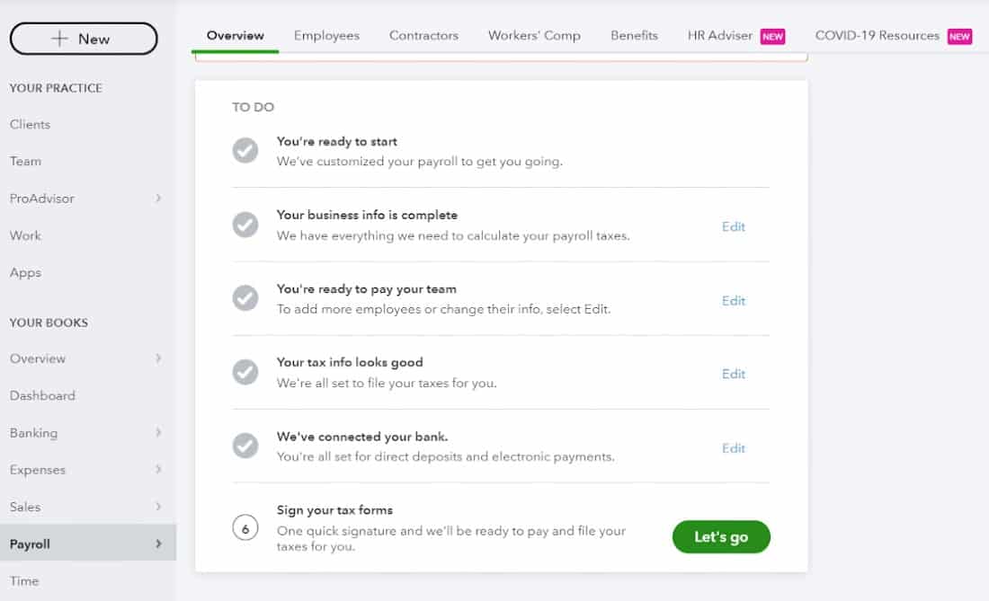 Screenshot of Approving Your Signature on QuickBooks