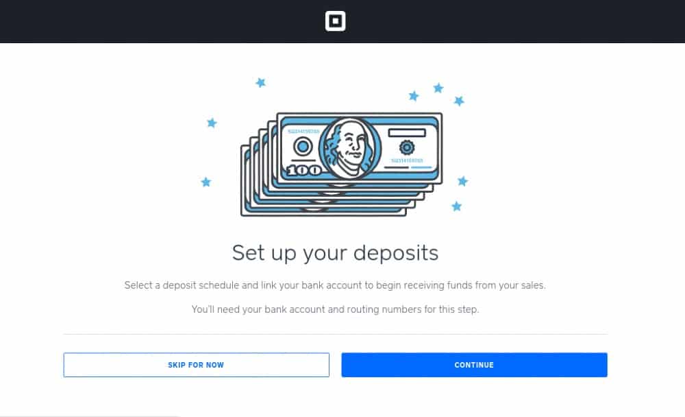 Setting up a deposit speed in Square.