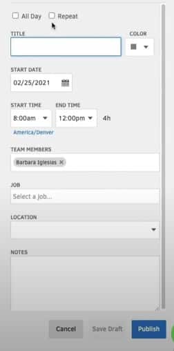 Screenshot of Setting up Employee Schedules in QuickBooks Time