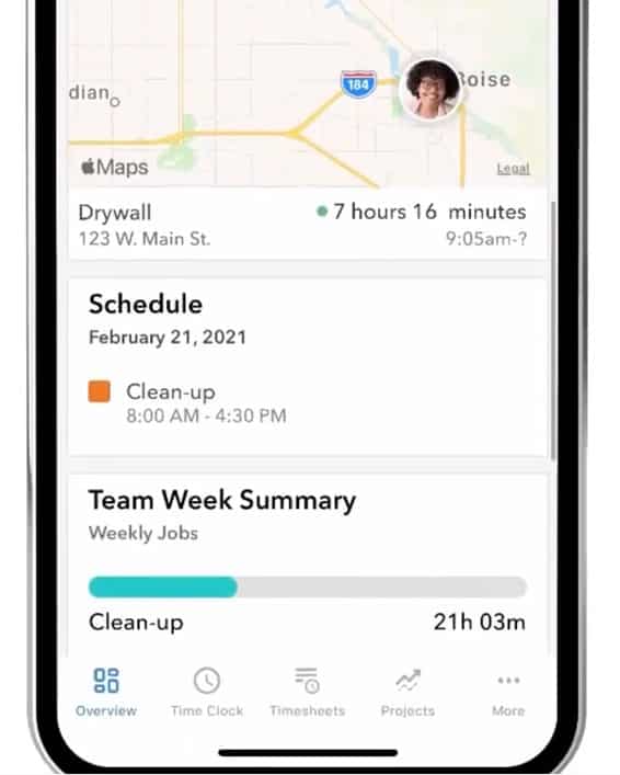 Screenshot of Time Mobile App